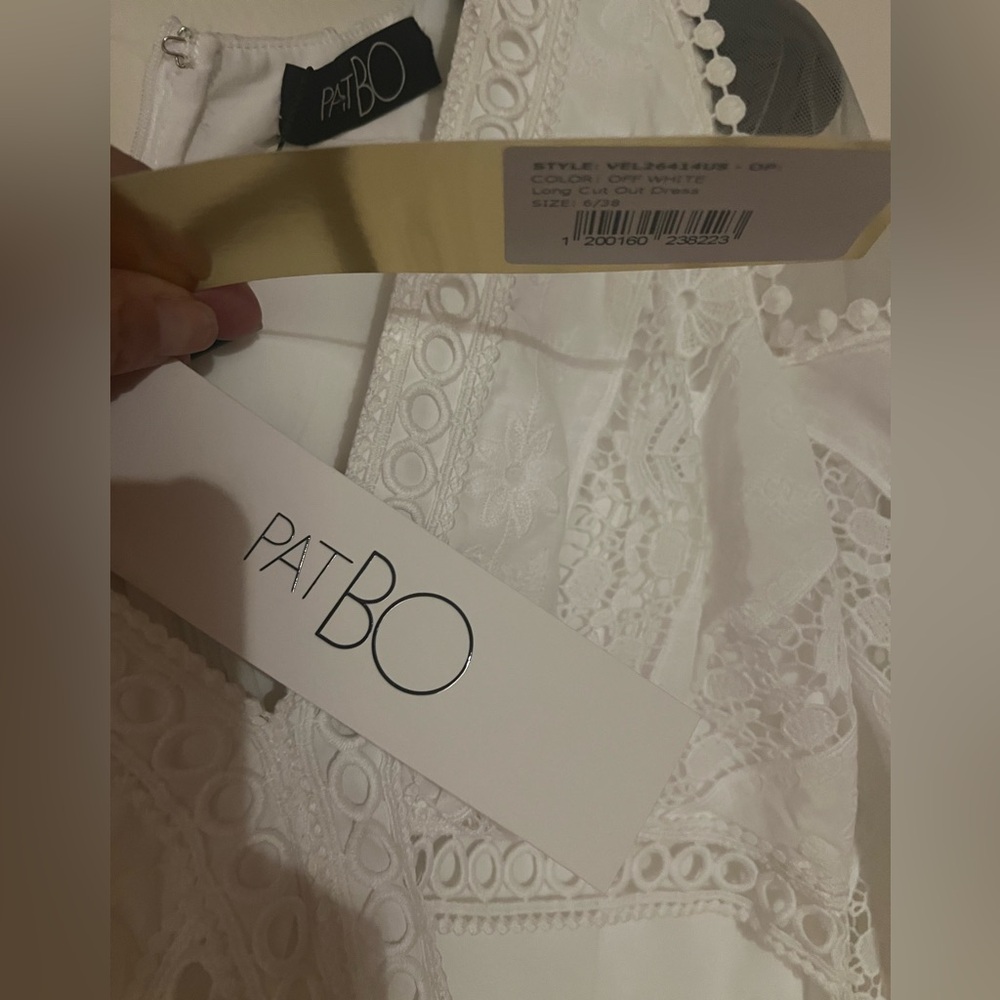 NWT PATBO White Lace long cut out Maxi Dress Size 6 / 38 - Picture 9 of 11